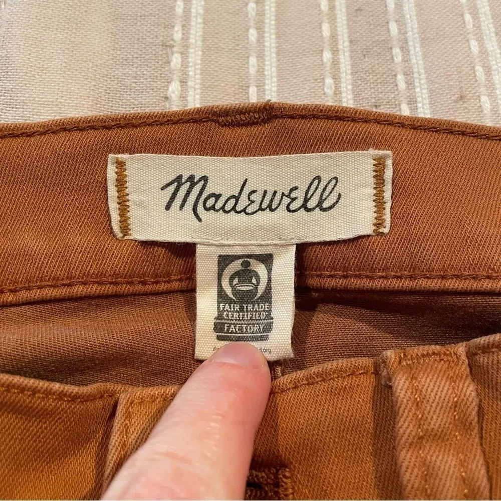 Madewell 9" Mid Rise Skinny Jeans: Garment Dyed Button Front Burnt Sienna 25 - Picture 7 of 13